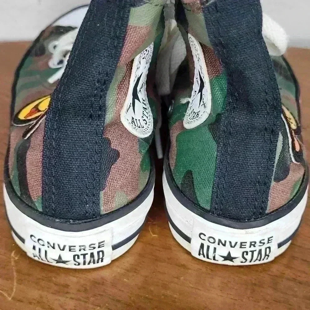 Converse Camo Burger Fries Skate Shoes Lace Up Sneakers Kids Size 12